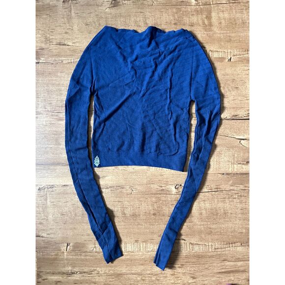 Free People Movement Gone Adrift Eclipse Blue long sleeve t shirt M - Picture 3 of 5